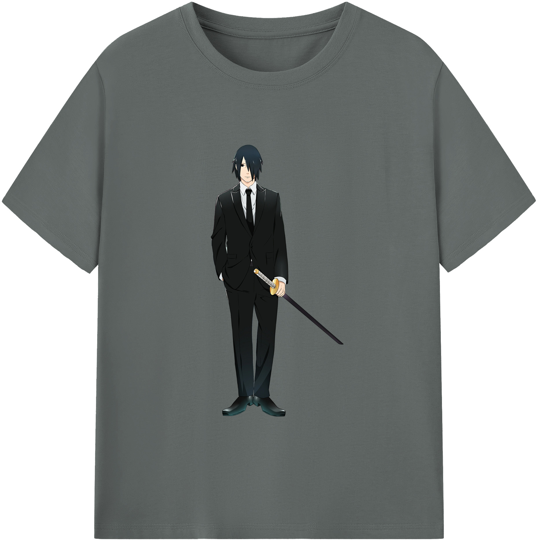（画像用） NARUTO -ナルト- うちは サスケ Uchiha Sasuke 綿100％ メンズ半袖Tシャツ｜肌触りやわらか＆通気性